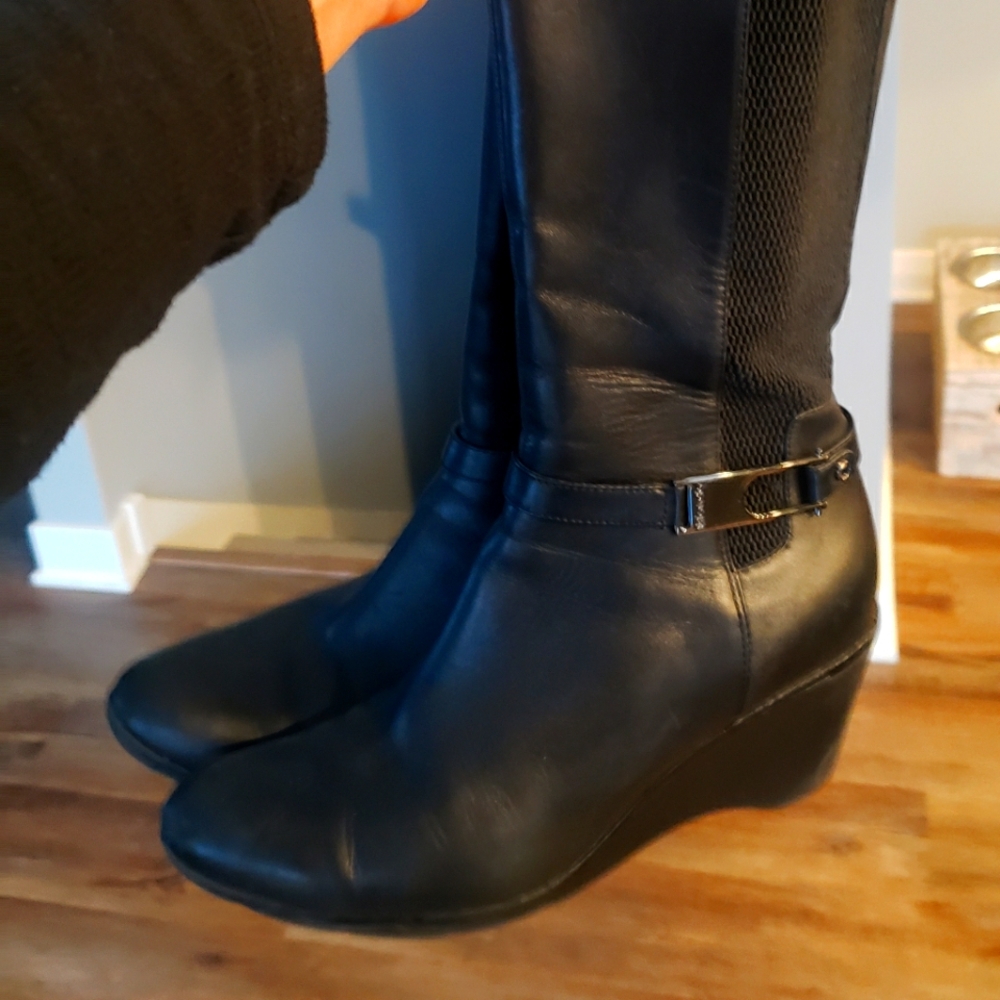 Knee high black boots